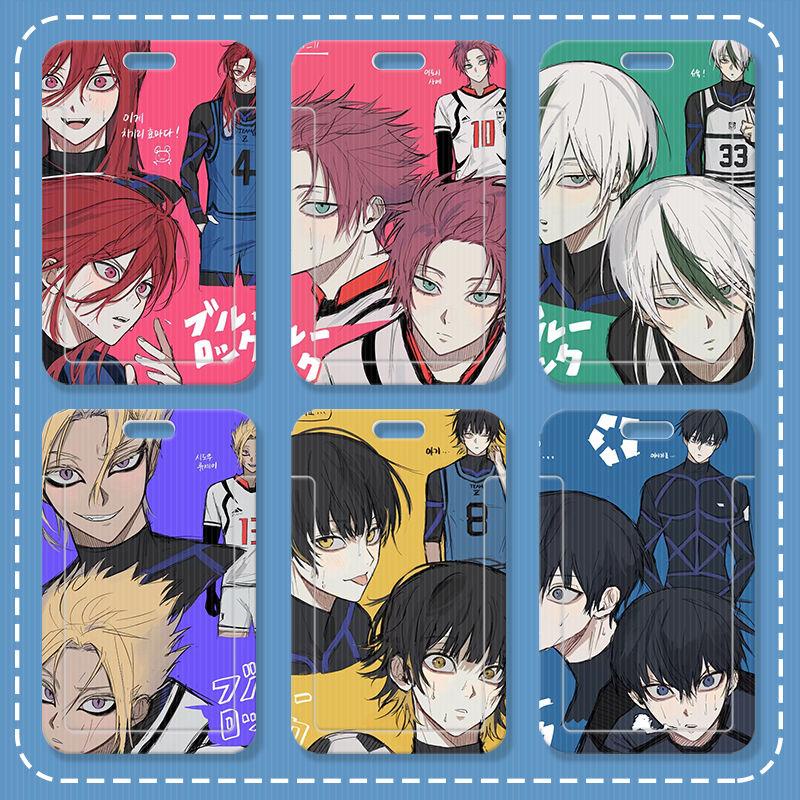 Blue Prison Anime Student Slide Card Holder ID Protective Case Anime ของที่ระลึก Lanyard และป้ายชื่อ