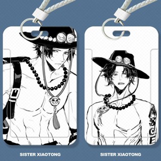 กระเป๋าใส่บัตรรถบัส ลายการ์ตูน One Piece Ace แบบสไลด์ ควบคุมเข้ามหาวิทยาลัย