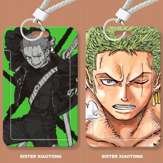 กระเป๋าใส่บัตรรถบัส ลายการ์ตูน One Piece Zoro Merchandise แบบสไลด์ ควบคุมเข้ามหาวิทยาลัย