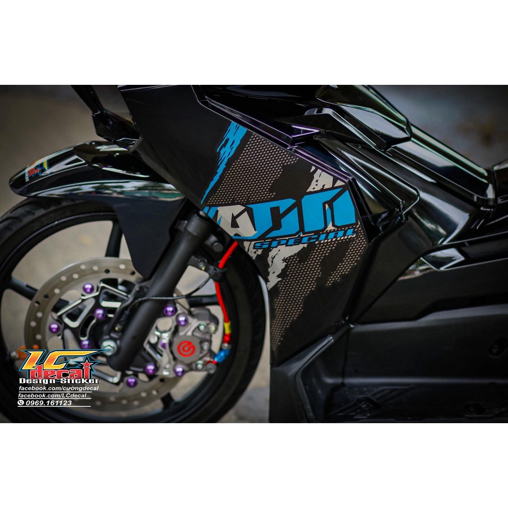 สติ๊กเกอร์ถอดได้ Decal Ball DNA Special Edition สติ๊กเกอร์ AirBlade AB สีดําเทอร์ควอยซ์ - รุ่นใหม่ 2