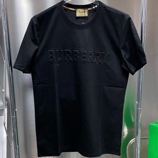 Burberry เสื้อยืดลําลอง แขนสั้น คอกลม พิมพ์ลายตัวอักษร สามมิติ แฟชั่นฤดูใบไม้ผลิ และฤดูร้อน 2023