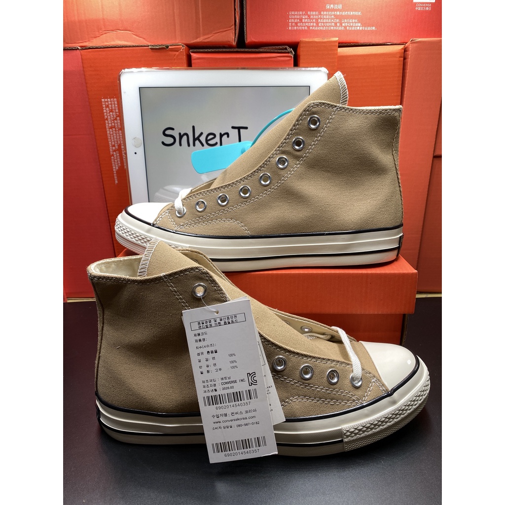 Conv 1970S รองเท้าผ้าใบรองเท้ายางรองเท้าสําหรับผู้ชายรองเท้าผู้หญิงสีกากี High Low