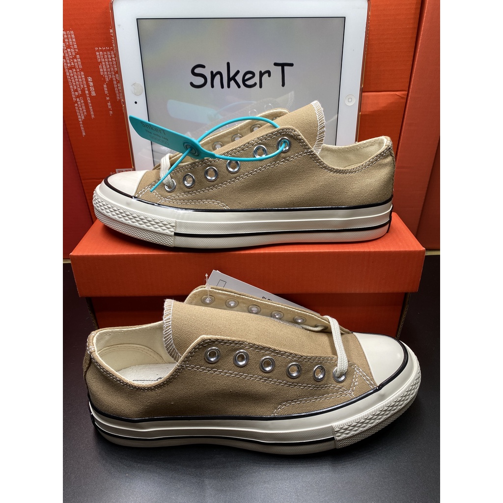 Conv 1970S รองเท้าผ้าใบรองเท้ายางรองเท้าสําหรับผู้ชายรองเท้าผู้หญิงสีกากี High Low