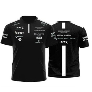 ☑เสื้อยืดแขนสั้น คอกลม ระบายอากาศได้ดี ลายกองเรือมาร์ติน f1 สําหรับผู้ชาย 2023 2023 aston Martin f1