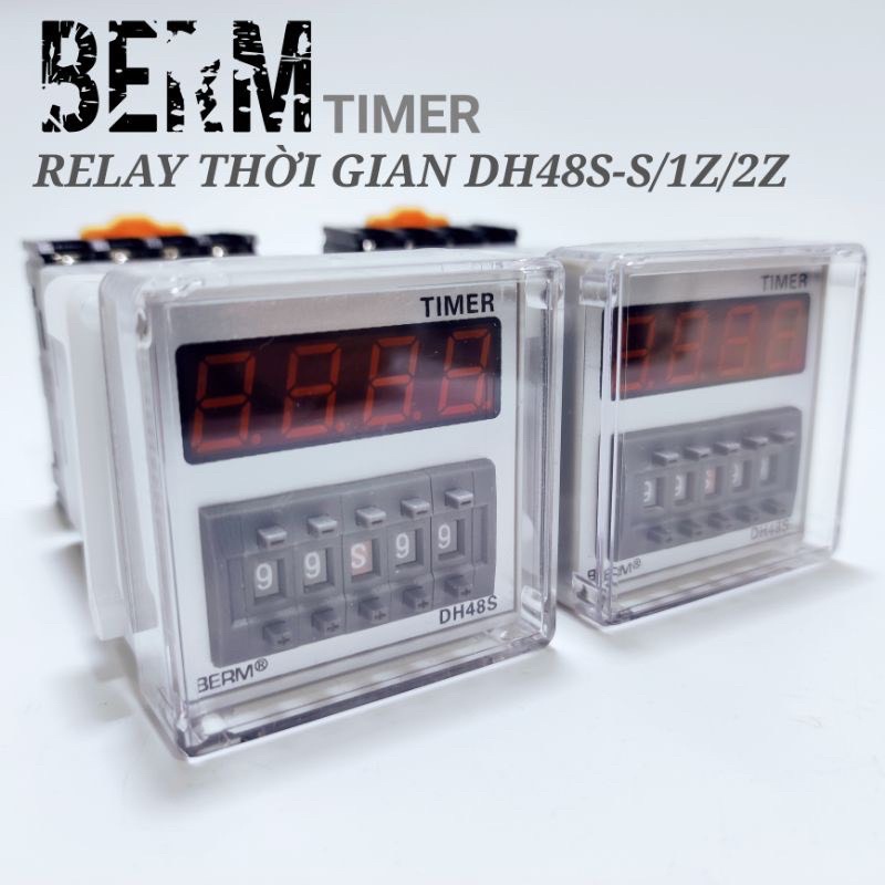 รีเลย์ไทม์ (Timer) BERM DH48S-S, DHS48S-1Z, DH48S-2Z พร้อมฐาน