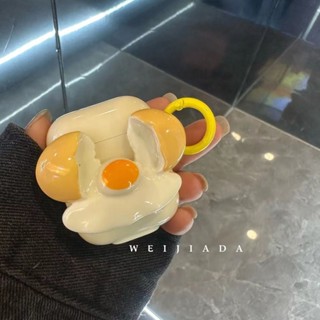 เคสหูฟังบลูทูธ แบบนิ่ม ลายไข่ลวก สําหรับ Airpods 2 3 Pro 2