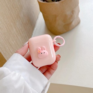 เคสหูฟังไร้สาย แบบนิ่ม ลายดอกไม้ และกระต่าย สําหรับ Airpods 1 2 Pro 3