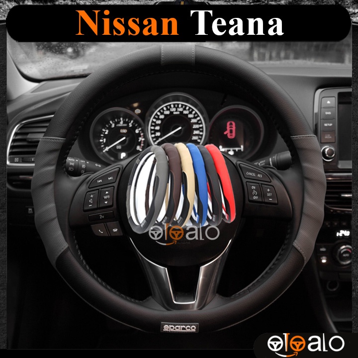 Sparco ฝาครอบพวงมาลัยสําหรับ Nissan Teana Premium PU Leather Car - สีดําสีแดงครีมสีน ้ ําตาลสีน ้ ําเงิน