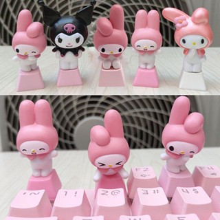 ปุ่มกดคีย์บอร์ด Melody โปร่งแสง สีชมพูน่ารัก DIY แบบสร้างสรรค์