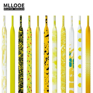 Mllooe Original Yellow Series เชือกผูกรองเท้า AJ1 AF1 สีดํา สีเหลือง สําหรับผู้ชาย ผู้หญิง 1 สีขาว เหลือง ดํา