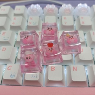 ปุ่มกดคีย์บอร์ดอีพ็อกซี่ แบบโปร่งแสง ลายการ์ตูน Star Kirby oem น่ารัก diy