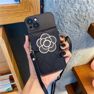 เคสโทรศัพท์มือถือ ลายดอกคามิเลีย พร้อมกระเป๋าสตางค์ สะพายข้าง แฟชั่น สําหรับ Xioami Mi 10T 12 Lite Poco X3 X5 C50 Redmi A1 A2 9C 9A 12C 11A Note 9 8 Pro 9S