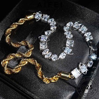 AIFEI JEWELRY ความคิดสร้างสรรค์ มอยส์ซาไนท์ไดมอนด์ กำไลข้อมือ ผู้หญิง ผู้หญิง กำไล ต้นฉบับ 925 เงิน เครื่องประดับ เครื่องประดับ Silver แท้ เกาหลี แฟชั่น B266