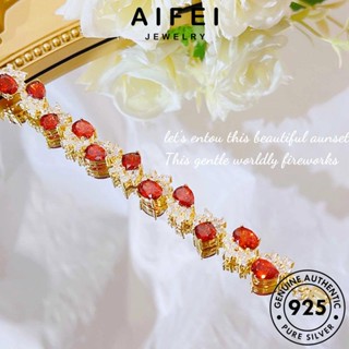 AIFEI JEWELRY แท้ กำไล ทับทิม กำไลข้อมือ Silver เครื่องประดับ ต้นฉบับ เครื่องประดับ เงิน ระดับไฮเอนด์ ผู้หญิง 925 ผู้หญิง เกาหลี แฟชั่น B317