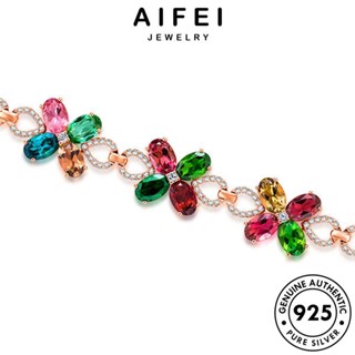 AIFEI JEWELRY เงิน กำไลข้อมือ กำไล ทองมรกต 925 ผู้หญิง เกาหลี แท้ Silver โคลเวอร์สี่ใบ แฟชั่น เครื่องประดับ เครื่องประดับ ผู้หญิง ต้นฉบับ B341