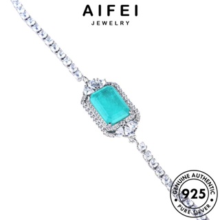 AIFEI JEWELRY กำไล แฟชั่น เครื่องประดับ อความารีน แท้ ผู้หญิง เกาหลี ผู้หญิง กำไลข้อมือ เครื่องประดับ Silver 925 ต้นฉบับ เงิน ตัดเจ้าหญิง B542