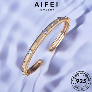 AIFEI JEWELRY ไดมอนด์ ต้นฉบับ โกลด์ เงิน Silver แท้ เกาหลี 925 กำไล เครื่องประดับ กำไลข้อมือ ผู้หญิง แฟชั่น มอยส์ซาไนท์ แปรงย้อนยุค ผู้หญิง เครื่องประดับ B559