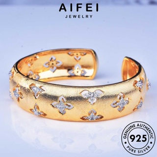 AIFEI JEWELRY แฟชั่น ทอง ผู้หญิง เงิน เกาหลี เครื่องประดับ โคลเวอร์วินเทจ ต้นฉบับ กำไล เครื่องประดับ ผู้หญิง กำไลข้อมือ แท้ Silver 925 B562