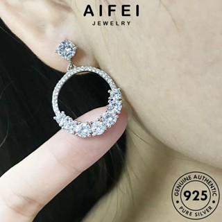 AIFEI JEWELRY เงิน แท้ กลม ผู้หญิง ต้นฉบับ เกาหลี Silver ห่วง แฟชั่น ตุ้มหู มอยส์ซาไนท์ไดมอนด์ เครื่องประดับ ต่างหู เครื่องประดับ หนีบ 925 E617