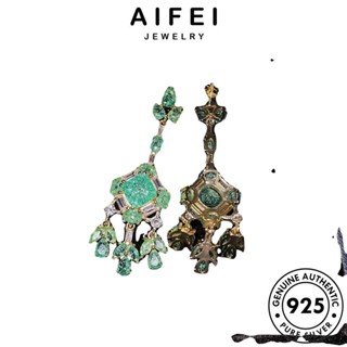 AIFEI JEWELRY เกาหลี แท้ หนีบ ผู้หญิง ต่างหู แฟชั่น ทองมรกต เงิน เครื่องประดับ ตุ้มหู ห่วง Silver ผีเสื้อ เครื่องประดับ 925 ต้นฉบับ E858