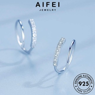 AIFEI JEWELRY เกาหลี โกลด์ ต่างหู หนีบ ต้นฉบับ ตุ้มหู เครื่องประดับ เครื่องประดับ Silver ไดมอนด์ แฟชั่น ผู้หญิง แท้ ห่วง ฤดูใบไม้ผลิ เงิน มอยส์ซาไนท์ 925 E852