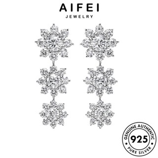 AIFEI JEWELRY ต้นฉบับ เงิน ไพลิน เครื่องประดับ ต่างหู เกาหลี Silver ตุ้มหู แฟชั่น ห่วง หนีบ เครื่องประดับ แท้ 925 ดอกทานตะวัน ผู้หญิง E922