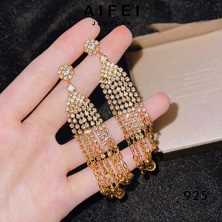 AIFEI JEWELRY เงิน หนีบ เกาหลี แท้ แฟชั่น ไดมอนด์ ผู้หญิง มอยส์ซาไนท์ ต่างหู โกลด์ ห่วง เครื่องประดับ Silver กลม ตุ้มหู 925 ต้นฉบับ เครื่องประดับ E984