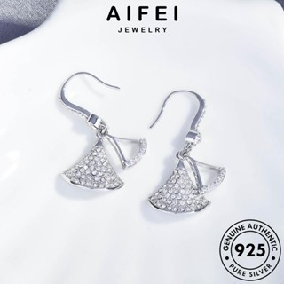 AIFEI JEWELRY ผู้หญิง แฟชั่น เครื่องประดับ ตุ้มหู เครื่องประดับ Silver 925 หนีบ ต่างหู ต้นฉบับ กระโปรง แท้ เงิน ห่วง มอยส์ซาไนท์ไดมอนด์ เกาหลี E1071