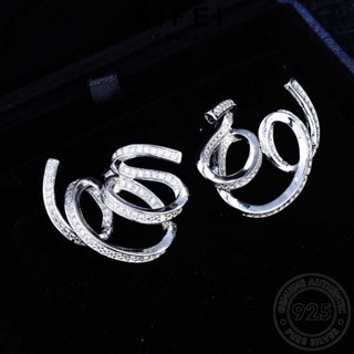 AIFEI JEWELRY ผู้หญิง เงิน เกาหลี Silver เส้นใหญ่ แฟชั่น ต้นฉบับ เครื่องประดับ ห่วง ตุ้มหู ต่างหู แท้ มอยส์ซาไนท์ไดมอนด์ 925 เครื่องประดับ หนีบ E1121