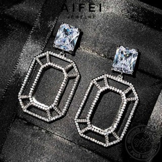 AIFEI JEWELRY เกาหลี เครื่องประดับ ไดมอนด์ ห่วง ผู้หญิง Silver ตุ้มหู ต่างหู โกลด์ มอยส์ซาไนท์ หนีบ แฟชั่น เงิน ต้นฉบับ แท้ 925 เครื่องประดับ เสือดาว E1132