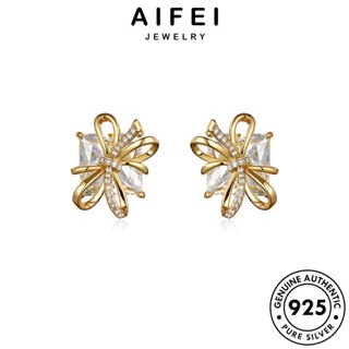 AIFEI JEWELRY ผู้หญิง ตุ้มหู เครื่องประดับ หนีบ หูกระต่าย 925 โกลด์ Silver เงิน เกาหลี แท้ ห่วง ต้นฉบับ เครื่องประดับ แฟชั่น ต่างหู ไดมอนด์ มอยส์ซาไนท์ E1143