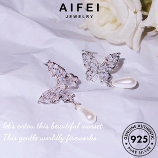 AIFEI JEWELRY เครื่องประดับ เกาหลี ผีเสื้อ Silver มอยส์ซาไนท์ไดมอนด์ ต้นฉบับ ห่วง แท้ 925 ต่างหู เครื่องประดับ แฟชั่น ตุ้มหู หนีบ เงิน ผู้หญิง E1154