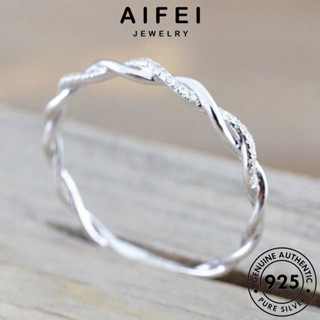 Aifei JEWELRY แหวนเงิน 925 R22 ประดับเพชรโมอิส สีทอง สไตล์คลาสสิก สําหรับผู้หญิง