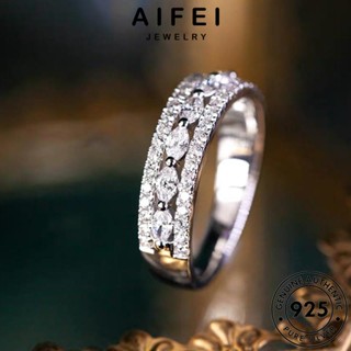 Aifei JEWELRY แหวนเพชรโมอิส เงิน 925 R49 สําหรับผู้หญิง