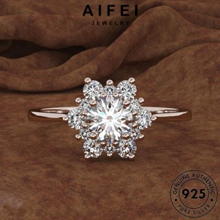 Aifei JEWELRY แหวนเพชร เงิน 925 รูปเกล็ดหิมะ เครื่องประดับแฟชั่นสตรี R58