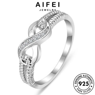 Aifei JEWELRY แหวนเงิน 925 ประดับเพชร 8 แฟชั่น สําหรับผู้หญิง R76