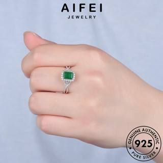 Aifei JEWELRY แหวนเงิน 925 ทรงสี่เหลี่ยม สไตล์เรโทร สําหรับผู้หญิง R194