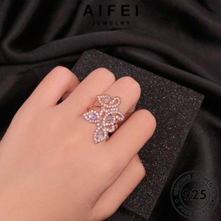 Aifei JEWELRY แหวนเงิน 925 ลายผีเสื้อ ประดับเพชรโมอิส สีทอง สร้างสรรค์ สําหรับผู้หญิง R377