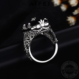 AIFEI JEWELRY พลอยสีม่วง ผู้หญิง ต้นฉบับ Silver เงิน เครื่องประดับ แหวน เกาหลี แฟชั่น แท้ 925 ตารางบุคลิกภาพ เครื่องประดับ R882