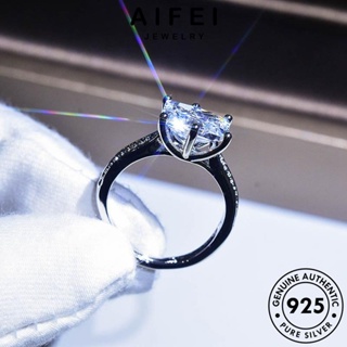 AIFEI JEWELRY แฟชั่น ต้นฉบับ เครื่องประดับ Silver เครื่องประดับ 925 แท้ ผู้หญิง มอยส์ซาไนท์ไดมอนด์ เงิน แหวน เกาหลี อารมณ์หัวใจและลูกศร R782