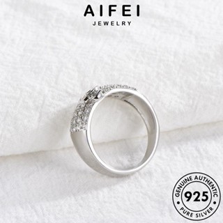 AIFEI JEWELRY เกาหลี ต้นฉบับ แหวน 925 แท้ ผู้หญิง มอยส์ซาไนท์ไดมอนด์ บันทึกบุคลิกภาพ Silver เครื่องประดับ เงิน แฟชั่น เครื่องประดับ R992