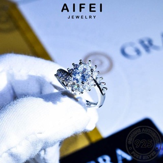 AIFEI JEWELRY ต้นฉบับ 925 มอยส์ซาไนท์ไดมอนด์ แฟชั่น เครื่องประดับ แท้ แหวน Silver ข้ามแฟชั่น เกาหลี ผู้หญิง เงิน เครื่องประดับ R1002