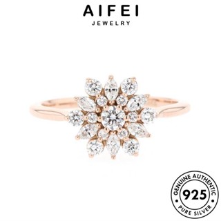 AIFEI JEWELRY 925 เงิน เกาหลี ไดมอนด์ ผู้หญิง ต้นฉบับ เครื่องประดับ Silver มอยส์ซาไนท์ แฟชั่น เกล็ดหิมะบุคลิกภาพ โกลด์ เครื่องประดับ แหวน แท้ R1814