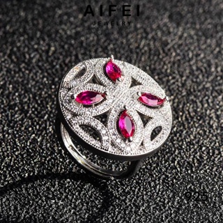 AIFEI JEWELRY ดอกไม้ที่สร้างสรรค์ เกาหลี ต้นฉบับ ผู้หญิง แหวน ทับทิม เงิน Silver 925 เครื่องประดับ แฟชั่น เครื่องประดับ แท้ R2019