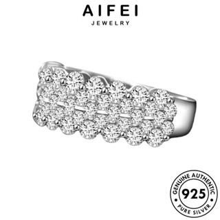 AIFEI JEWELRY เครื่องประดับ คู่สร้างสรรค์ มอยส์ซาไนท์ไดมอนด์ เงิน ต้นฉบับ เกาหลี Silver แฟชั่น เครื่องประดับ แหวน 925 ผู้หญิง แท้ R2064