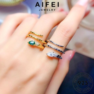 AIFEI JEWELRY ไดมอนด์ แท้ แหวน งูที่สร้างสรรค์ มอยส์ซาไนท์ โกลด์ ต้นฉบับ ผู้หญิง เกาหลี เงิน เครื่องประดับ แฟชั่น เครื่องประดับ Silver 925 R2085