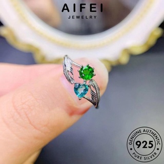 AIFEI JEWELRY เงิน ไพลิน แหวน Silver ขนนกย้อนยุค ต้นฉบับ เกาหลี เครื่องประดับ เครื่องประดับ แฟชั่น แท้ ผู้หญิง 925 R2089