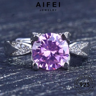 AIFEI JEWELRY เกาหลี เงิน ผู้หญิง สีที่เรียบง่าย แท้ 925 แฟชั่น ต้นฉบับ ทองทับทิม แหวน Silver เครื่องประดับ เครื่องประดับ R2164