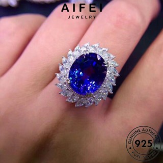 AIFEI JEWELRY ต้นฉบับ Silver ไพลิน แหวน เงิน เกาหลี วงรีสุดหรู เครื่องประดับ เครื่องประดับ แท้ 925 แฟชั่น ผู้หญิง R2243