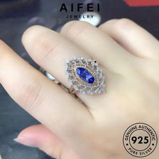 AIFEI JEWELRY ผู้หญิง เกาหลี เครื่องประดับ แฟชั่น 925 เครื่องประดับ ตาม้าย้อนยุค เงิน แหวน Silver ไพลิน ต้นฉบับ แท้ R2257